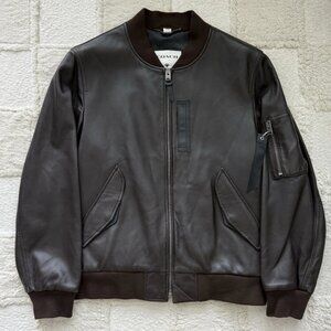 NWOT COACH C1960 Leather Ma 1 Jacket BROWN SIZE 52